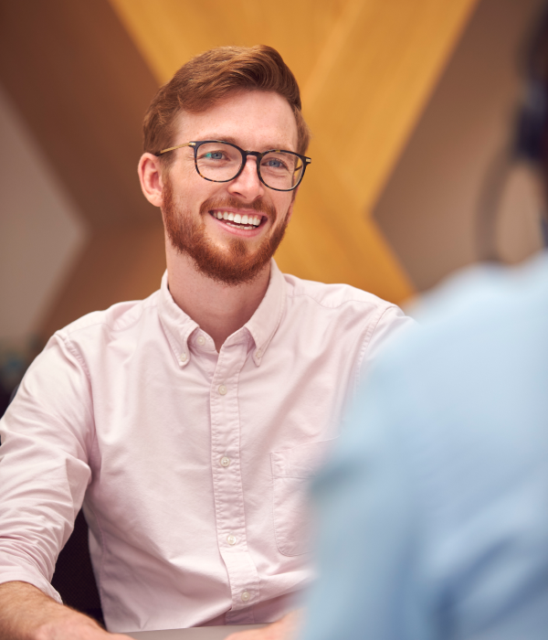 Financial services professionals collaborating